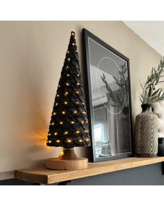 Kerstboompje 60 cm antraciet met USB LED-verlichting