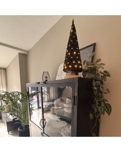 Kerstboompje 50 cm antraciet met batterij LED-verlichting