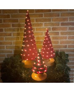 Kerstboompjes set van 3 (25cm, 40cm en 60cm) met batterij LED-verlichting
