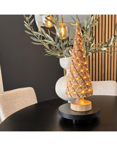 Kerstboompje 50 cm naturel met USB LED-verlichting