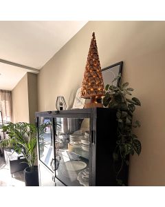 Kerstboompje 50 cm naturel met batterij LED-verlichting