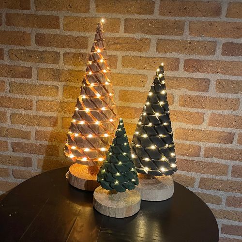 Kerstboompjes set van 3 met uniek klein kerstboompje