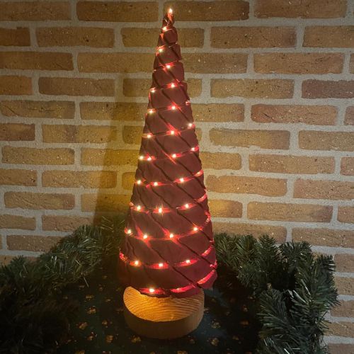 Kerstboompje 60 cm rood met USB LED-verlichting
