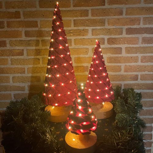 Kerstboompjes set van 3 (25cm, 40cm en 60cm) met USB LED-verlichting