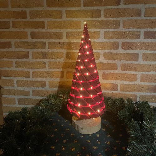 Kerstboompje 50 cm rood met USB LED-verlichting